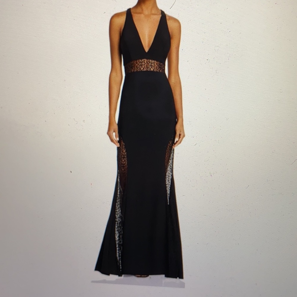 AQUA floor length mermaid gown.